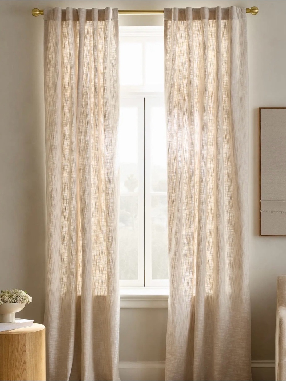 Quince Textured Cotton Curtain Panel 48x96